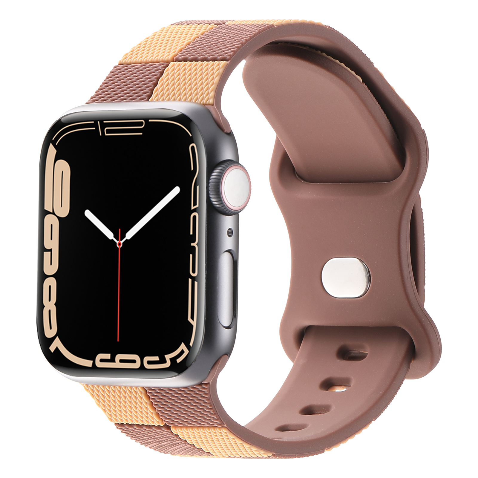 Pasek Opaska Bransoleta Silikon Krata Brązowy do Apple Watch 3 4 5 6 7 8 9 SE 38/40/41mm - zdjęcie 21